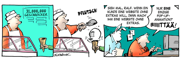 Cartoon, zwischen 40 und 90k